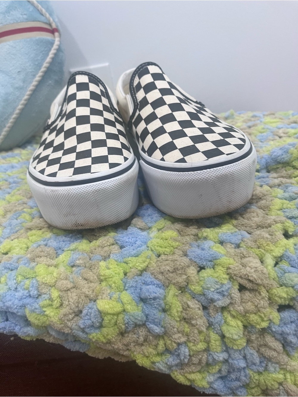 Vans women’s Slip-On Checkerboard Sneakers - Black & White - Picture 5 of 8
